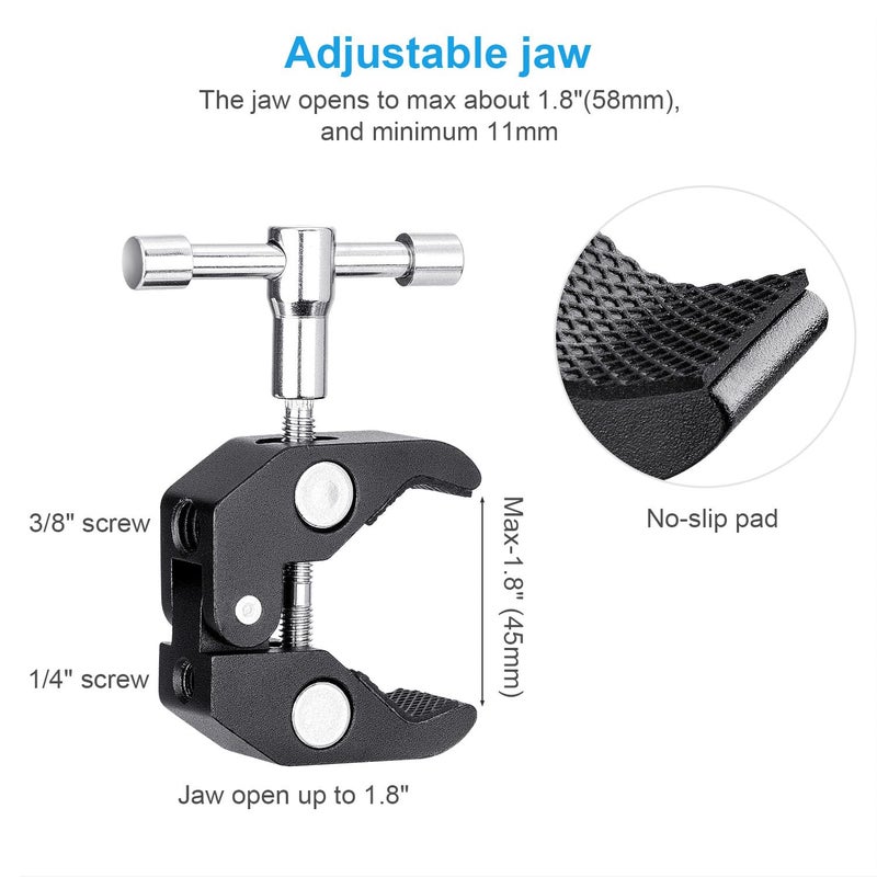 FOMITO 11 inch Articulating Magic Arm + Super Clamp for DSLR Rig Camera to LCD Monito, LED Video Light - Image 4